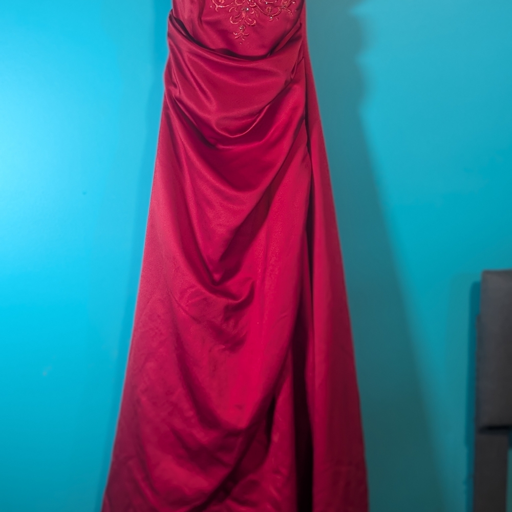 David's Bridal Burgundy Prom Dress